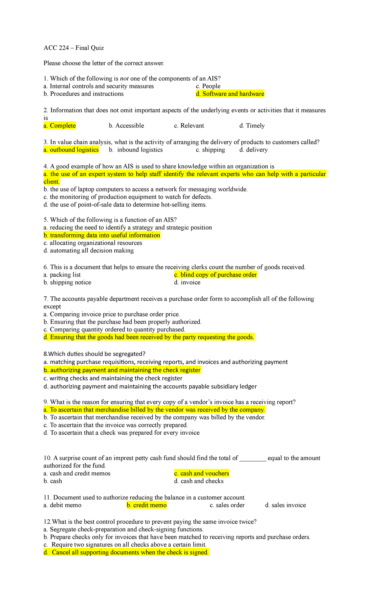 Final%20Quiz - MCQ practice mat of AIS - ACC 224 – Final Quiz Please ...