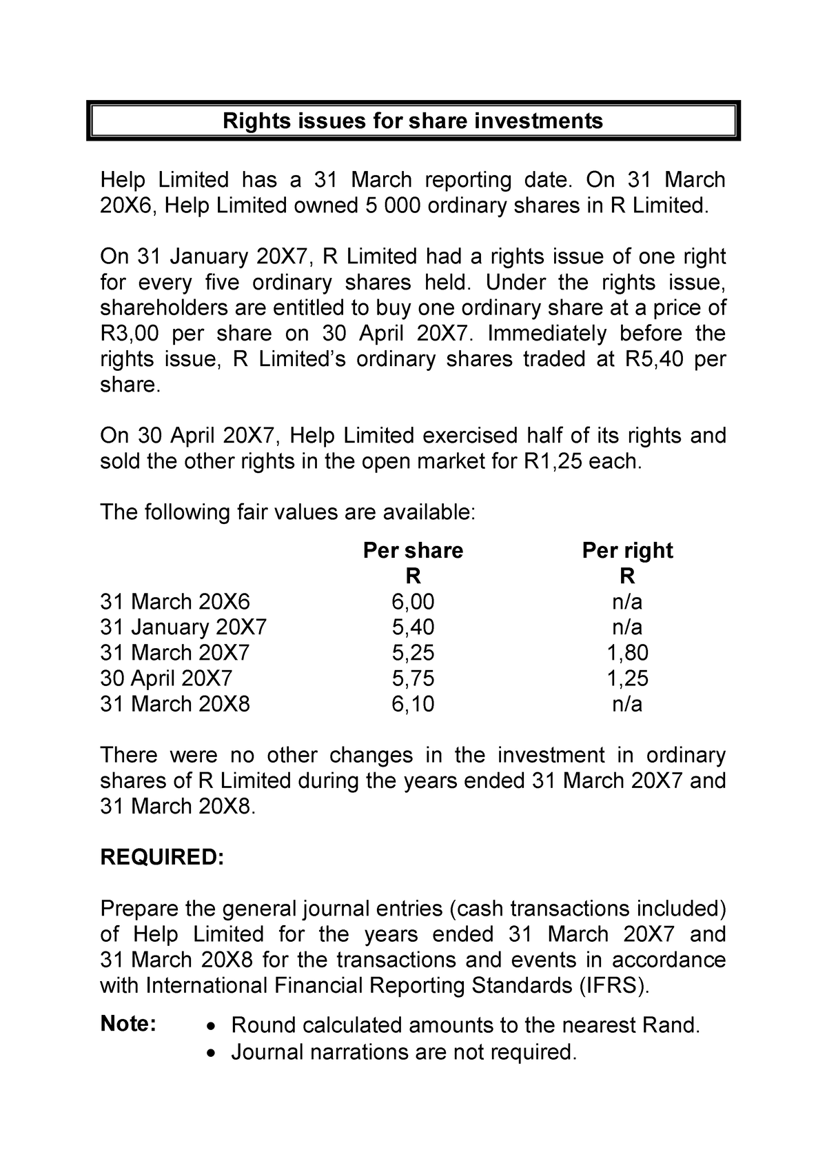 rights-issues-examples-rights-issues-for-share-investments-help-limited-has-a-31-march