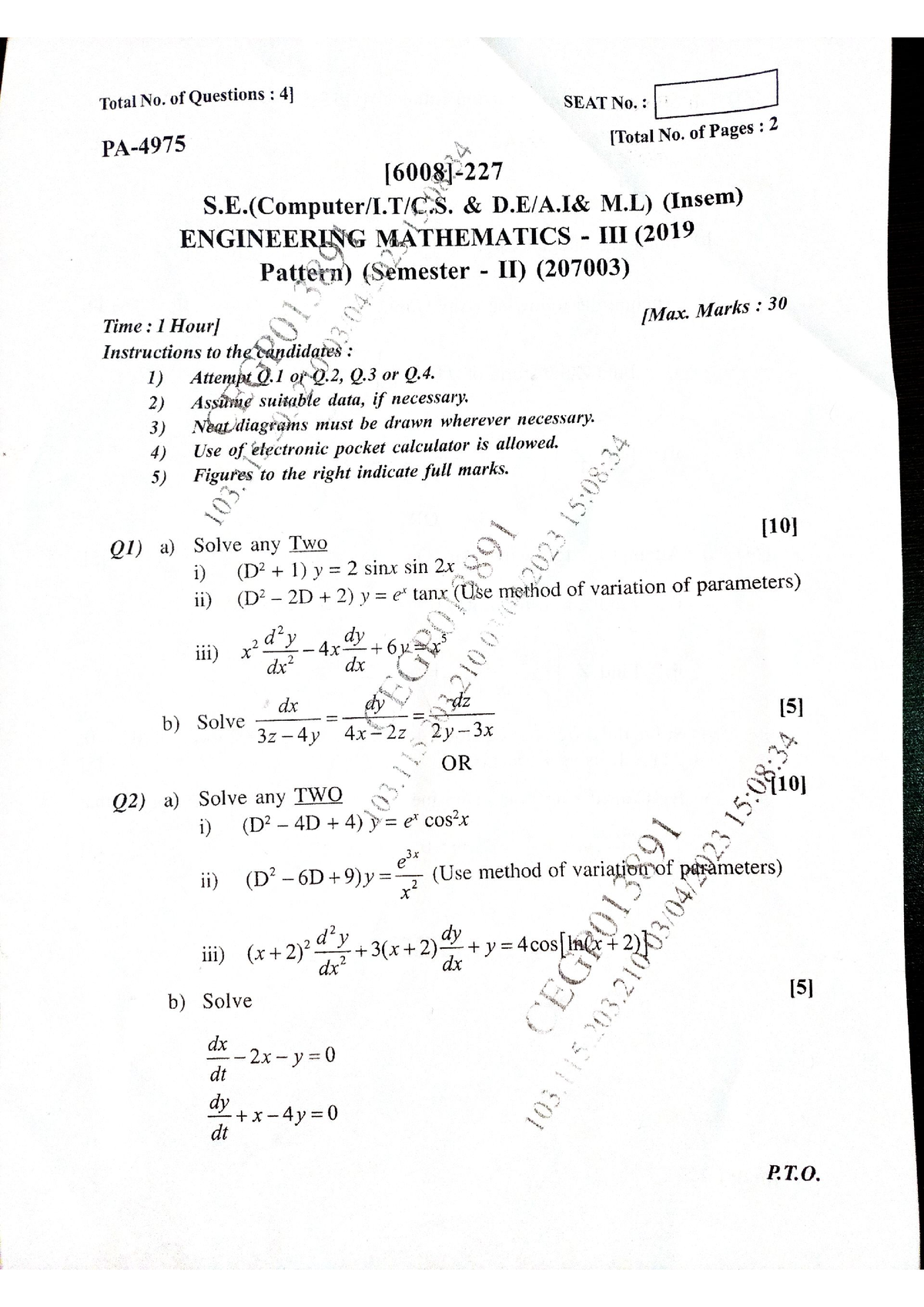 COMP IT Insem 23 Papaer - Mechanical Engineering - Studocu