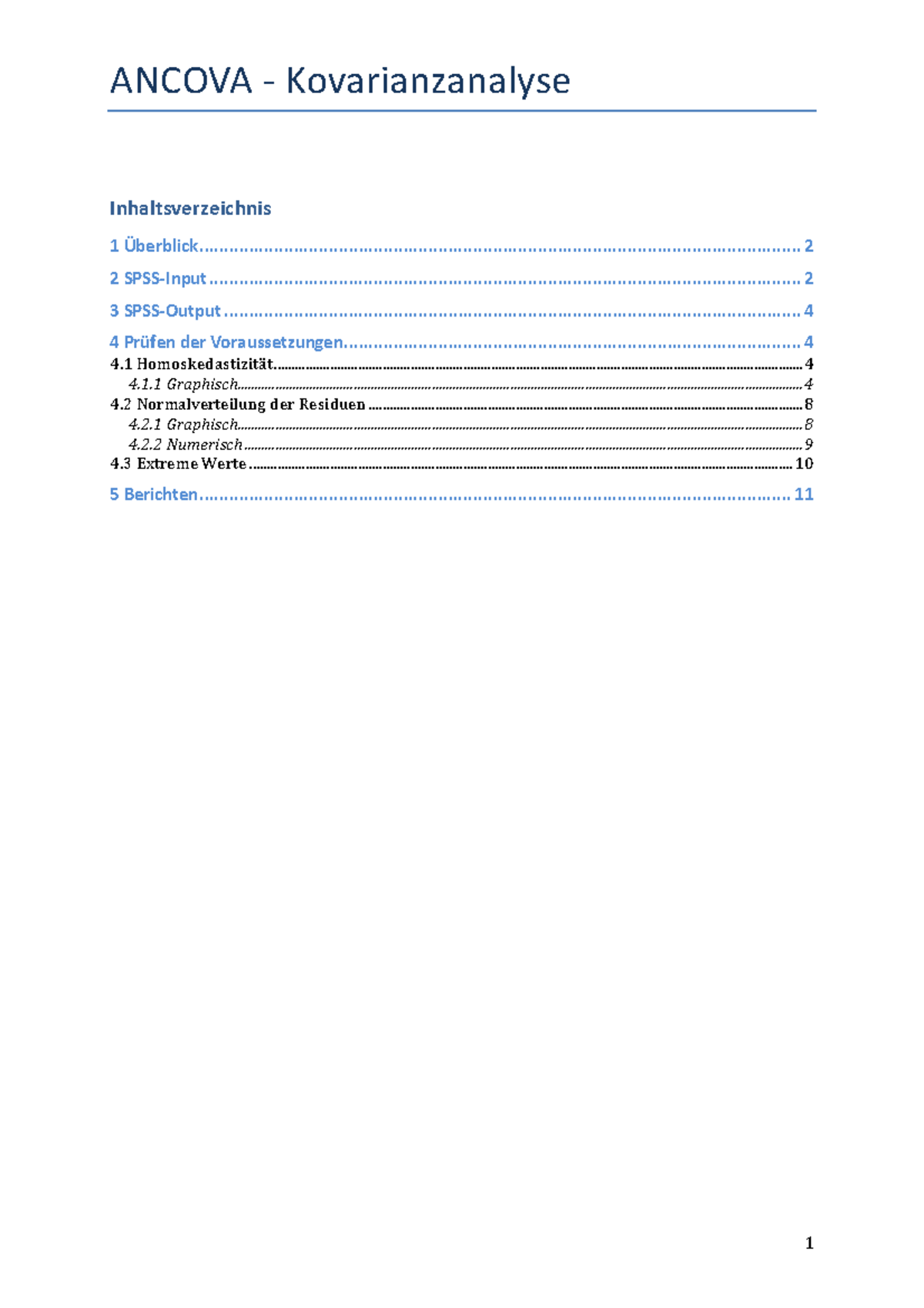 SPSS Klickanleitung: ANCOVA (Kovarianzanalyse) - ANCOVA ...