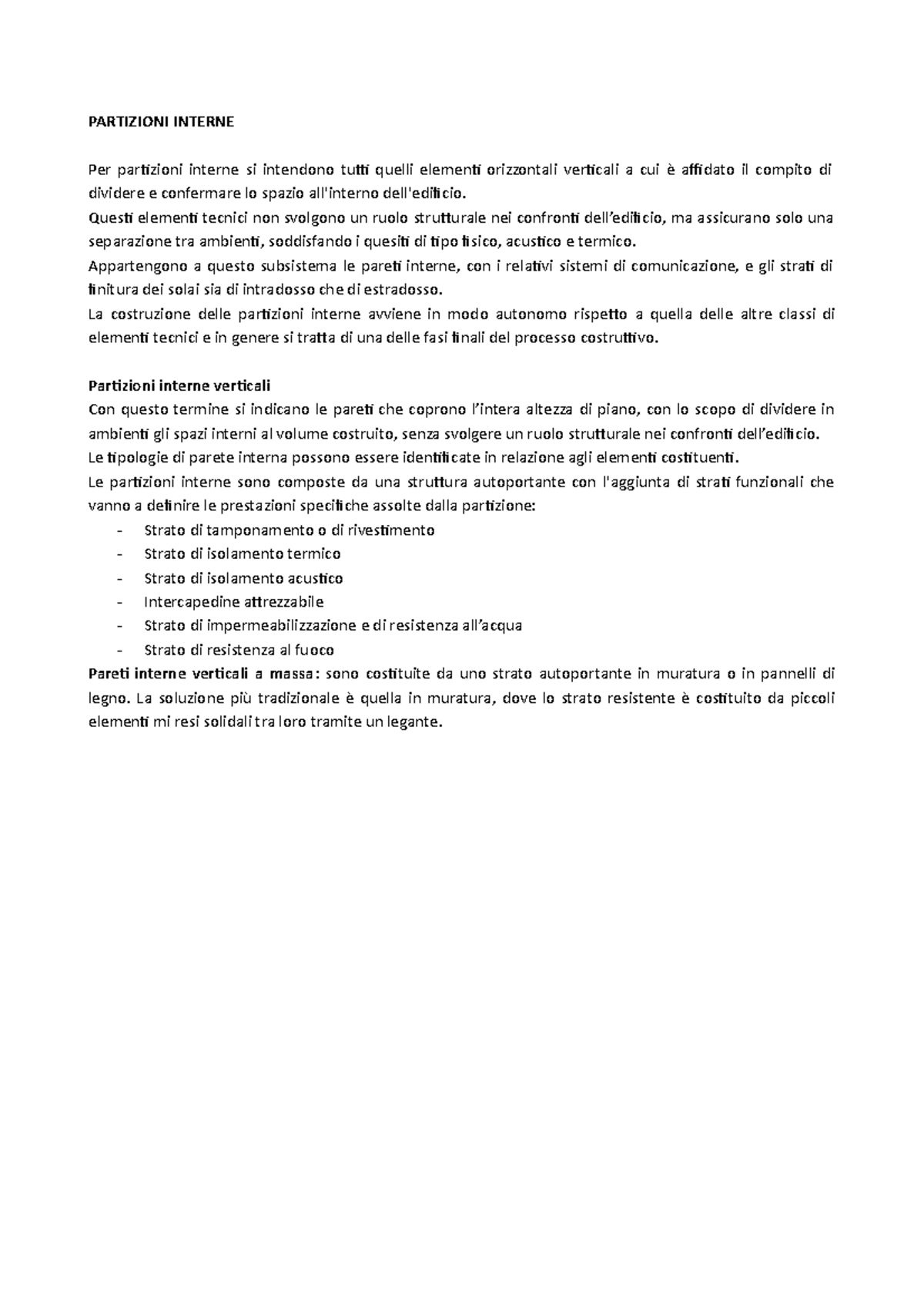 5. Partizioni interne - Tecniche e Architettura - PARTIZIONI INTERNE ...
