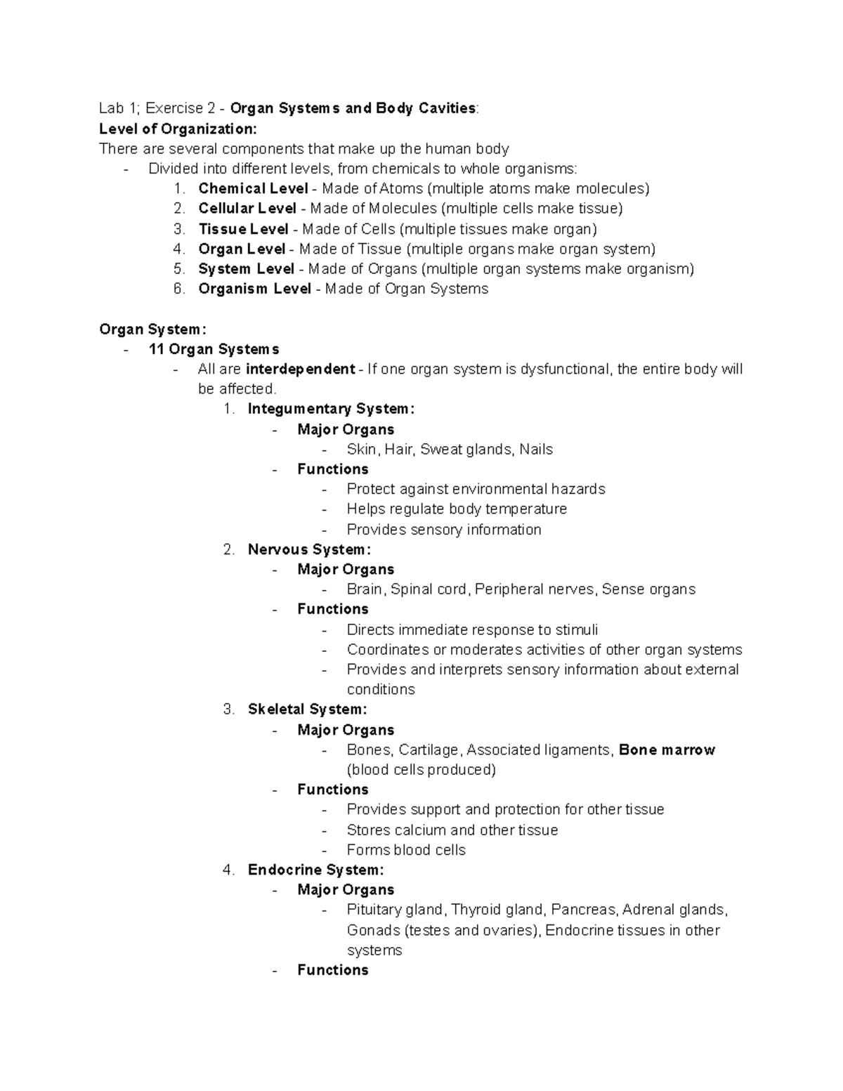 Anatomy And Physiology Lab 1 - Week 1, Exercise 2 - Lab 1; Exercise 2 ...