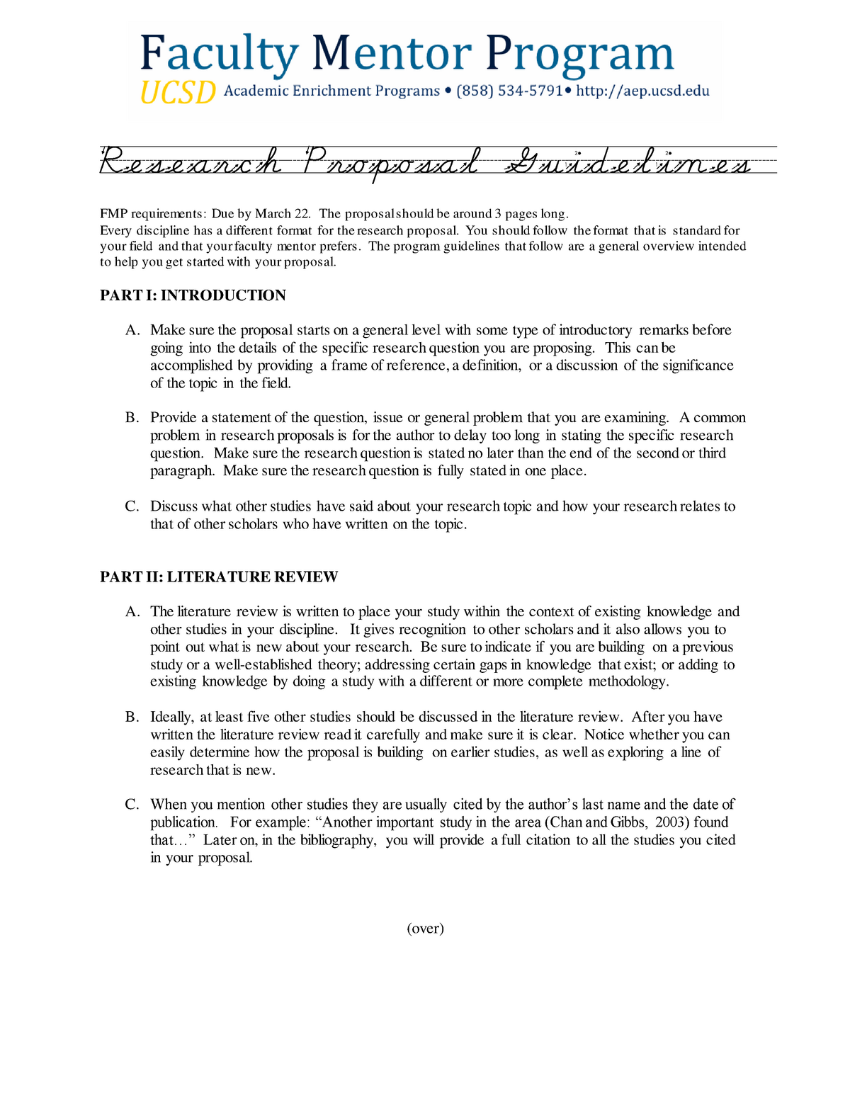 format of a research proposal with examples
