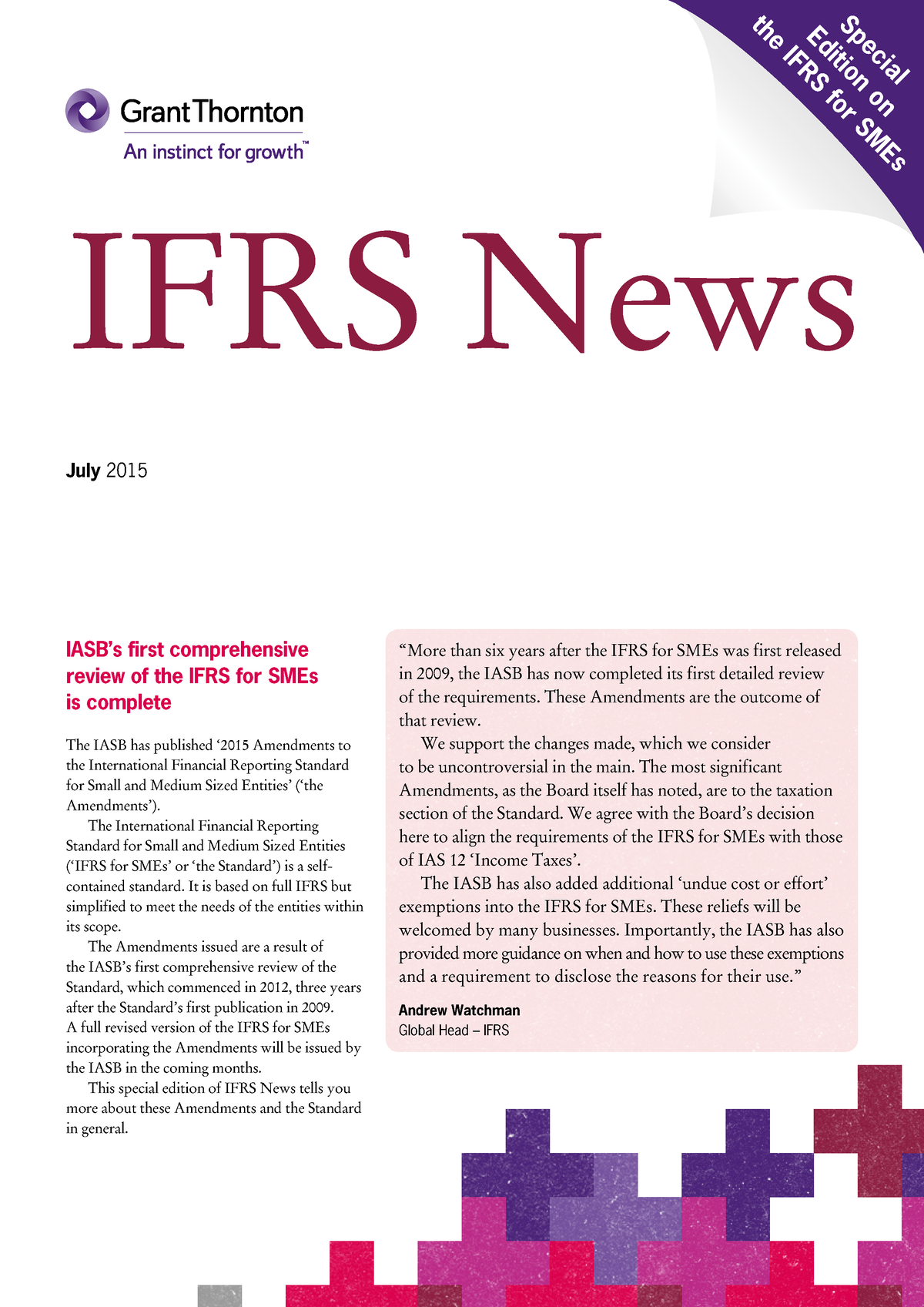 Ifrs For Smes 2015 Special Edition - July 2015 Special Edition On The ...