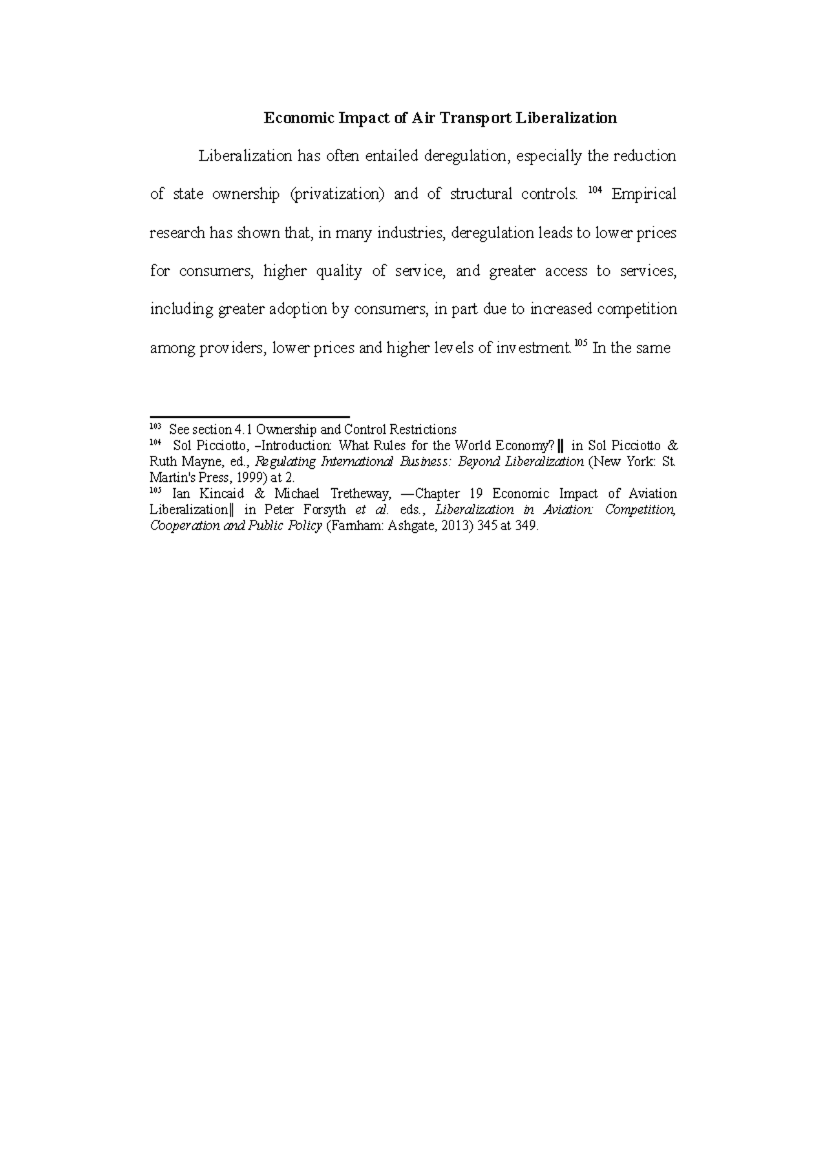 Economic Impact of Air Transport Liberalization - Economic Impact of ...