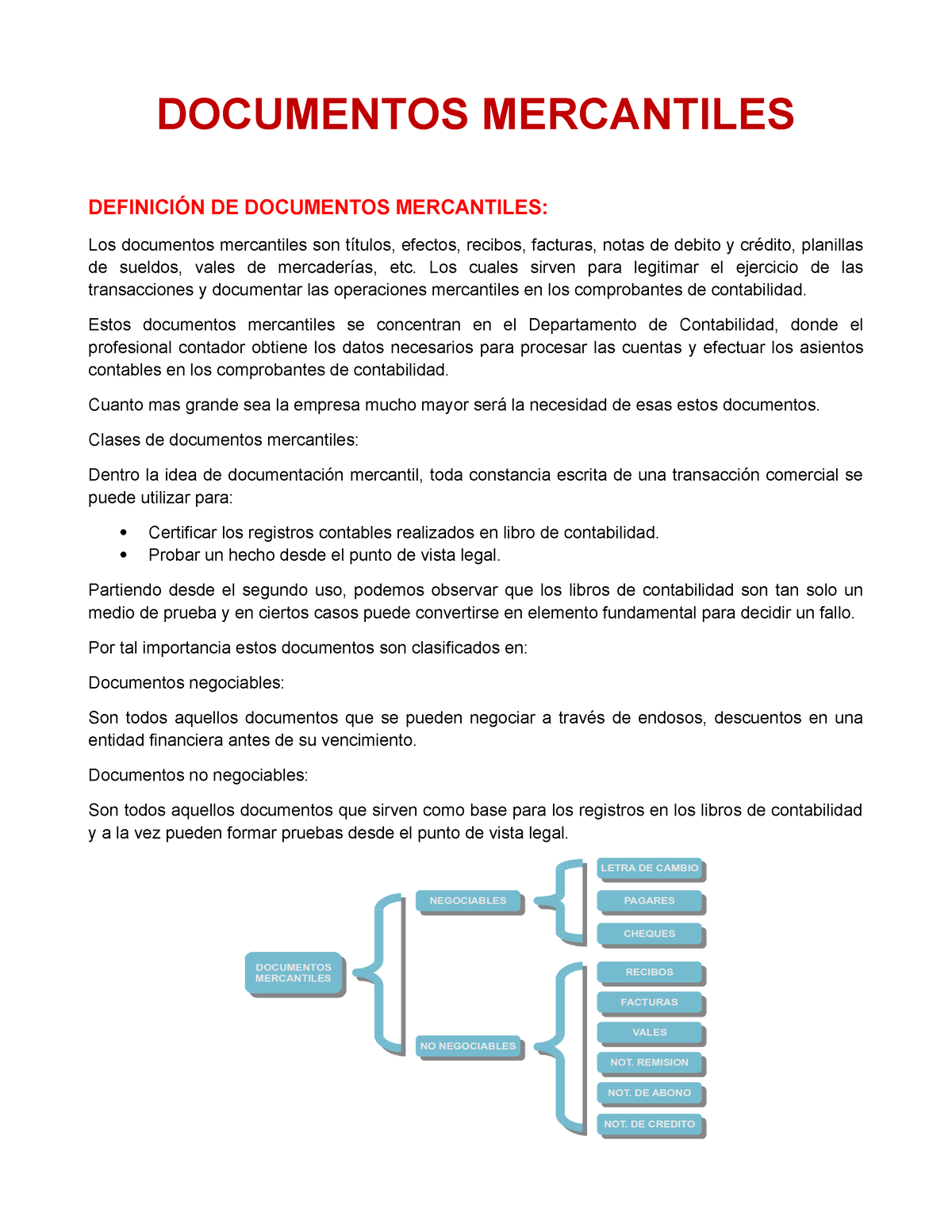 Documentos Mercantiles - Los Cuales Sirven Para Legitimar El Ejercicio ...