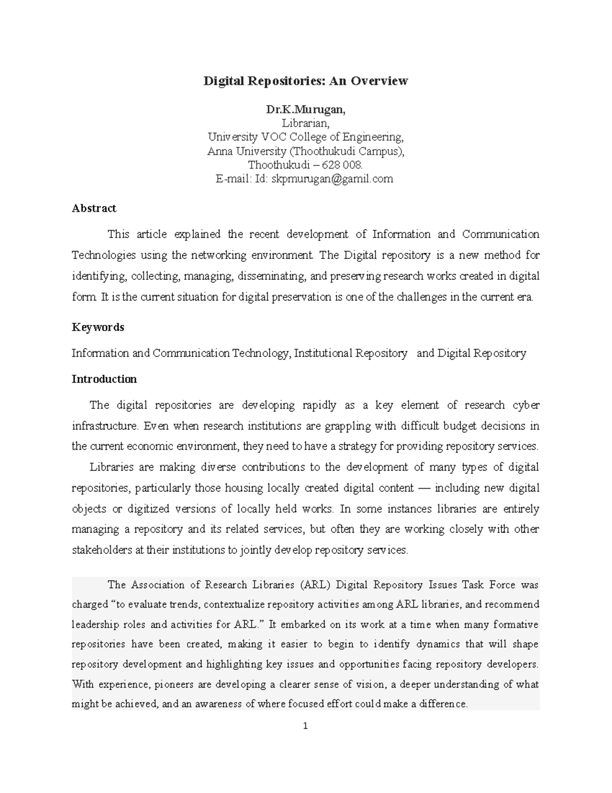 Digitalrepositories - Web Web - Digital Repositories: An Overview Dr.K ...