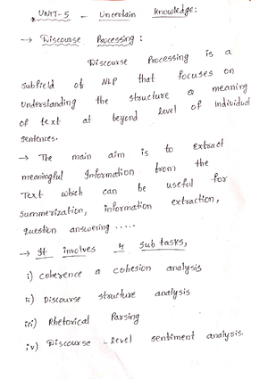 NLP- Unit 4 Notes - unit : Predicate Predicate Argument structure ...