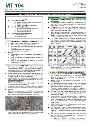 CYTO - MT104 - UNIT 2 - Introduction to Cytology - UNIT 2 ...