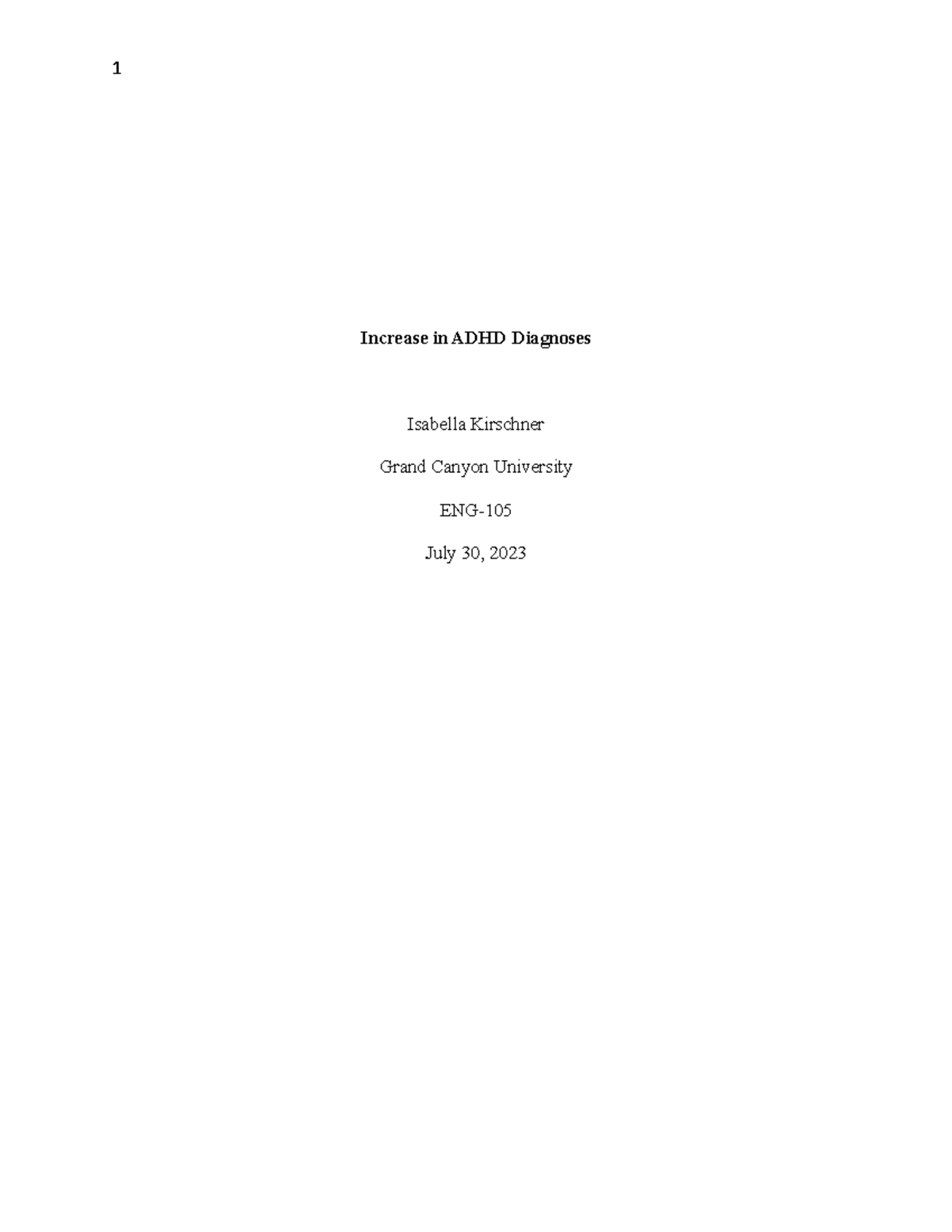 Increase in ADHD Diagnoses - Increase in ADHD Diagnoses Isabella ...