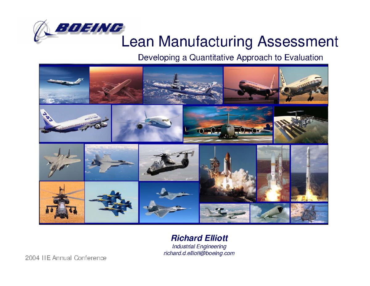 Lean Manufacturing Assessment Lean Manufacturing Assessment Developing A Quantitative Approach