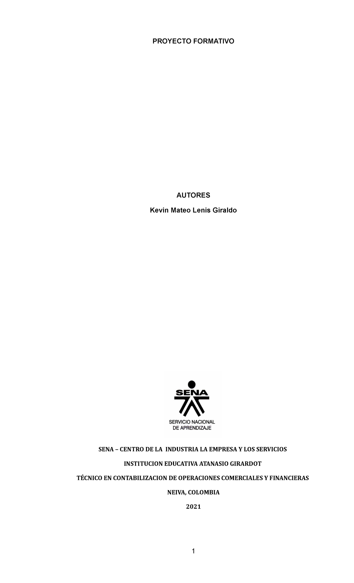 Matriz Contabilidad Servicio Nacional De Aprendizaje Sena Tecnico En Contabilidad Proyecto 4605