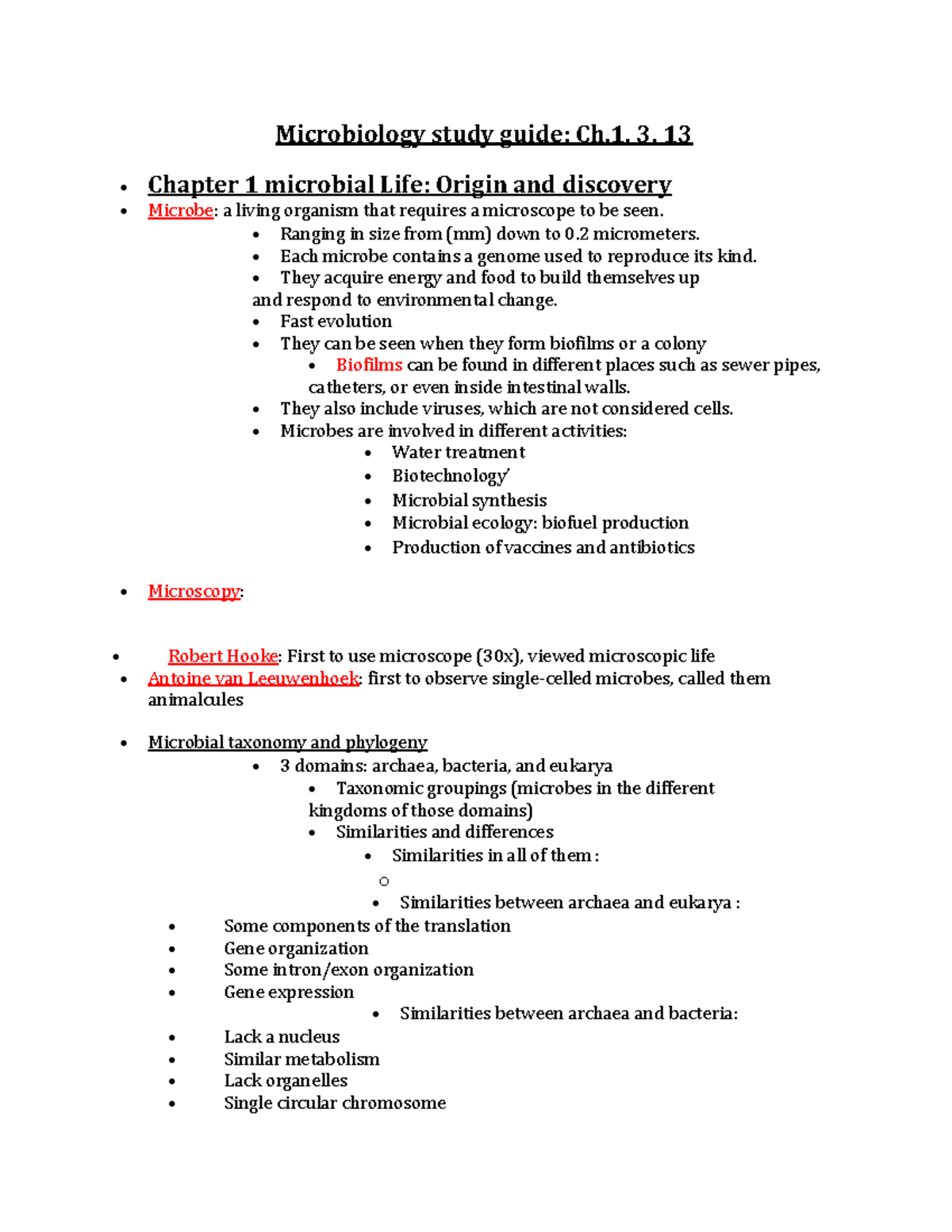 Microbiology Study Guide Ch1, 3, 13 - Microbiology Study Guide: Ch, 3 ...