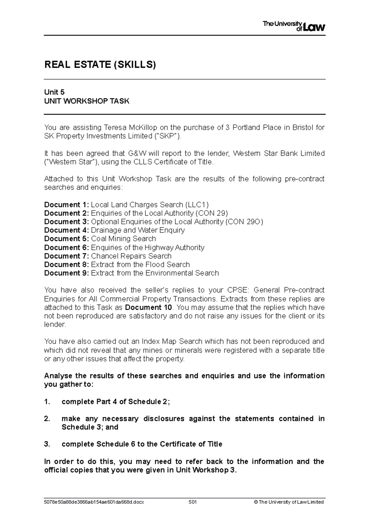 3 3 2022 pre contract searches REAL ESTATE (SKILLS) Unit 5