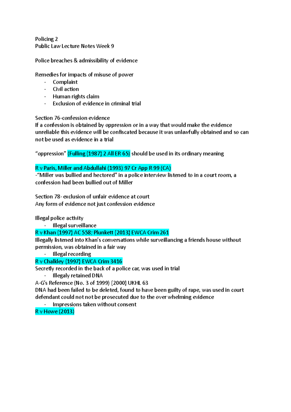Policing 2 - Lecture notes 9 - LBU - Studocu