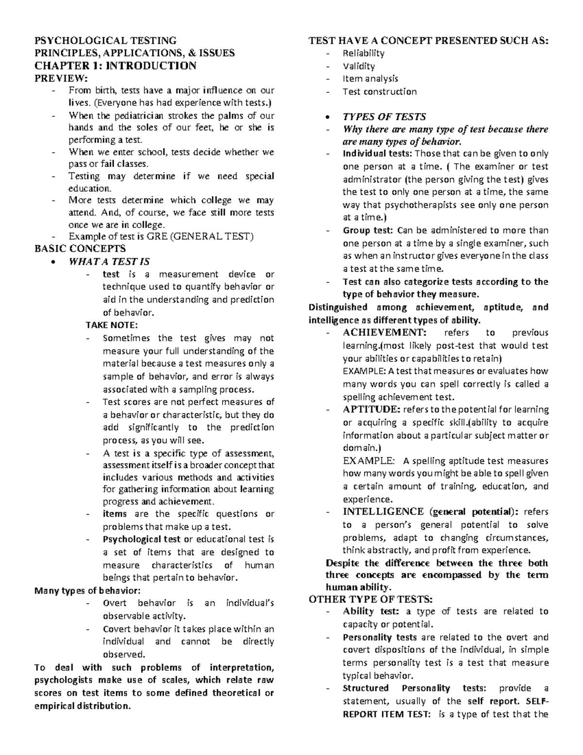 Psychological Testing - PSYCHOLOGICAL TESTING PRINCIPLES, APPLICATIONS ...