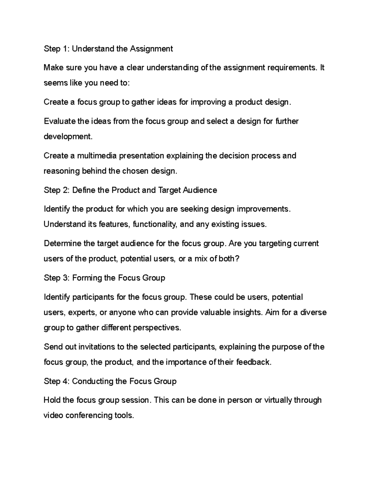Untitled document (14) - Step 1: Understand the Assignment Make sure ...