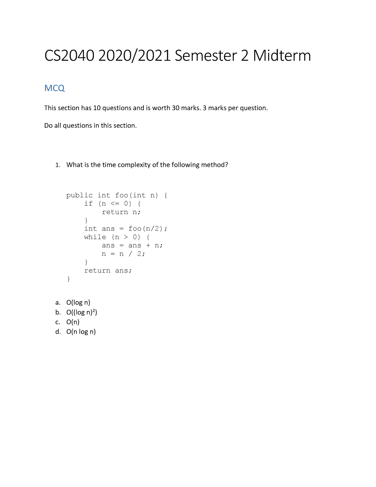 CS2040 2020 2021 Sem2 Midterm Qns CS2040 2020 2021 Semester 2 Midterm   Thumb 1200 1553 