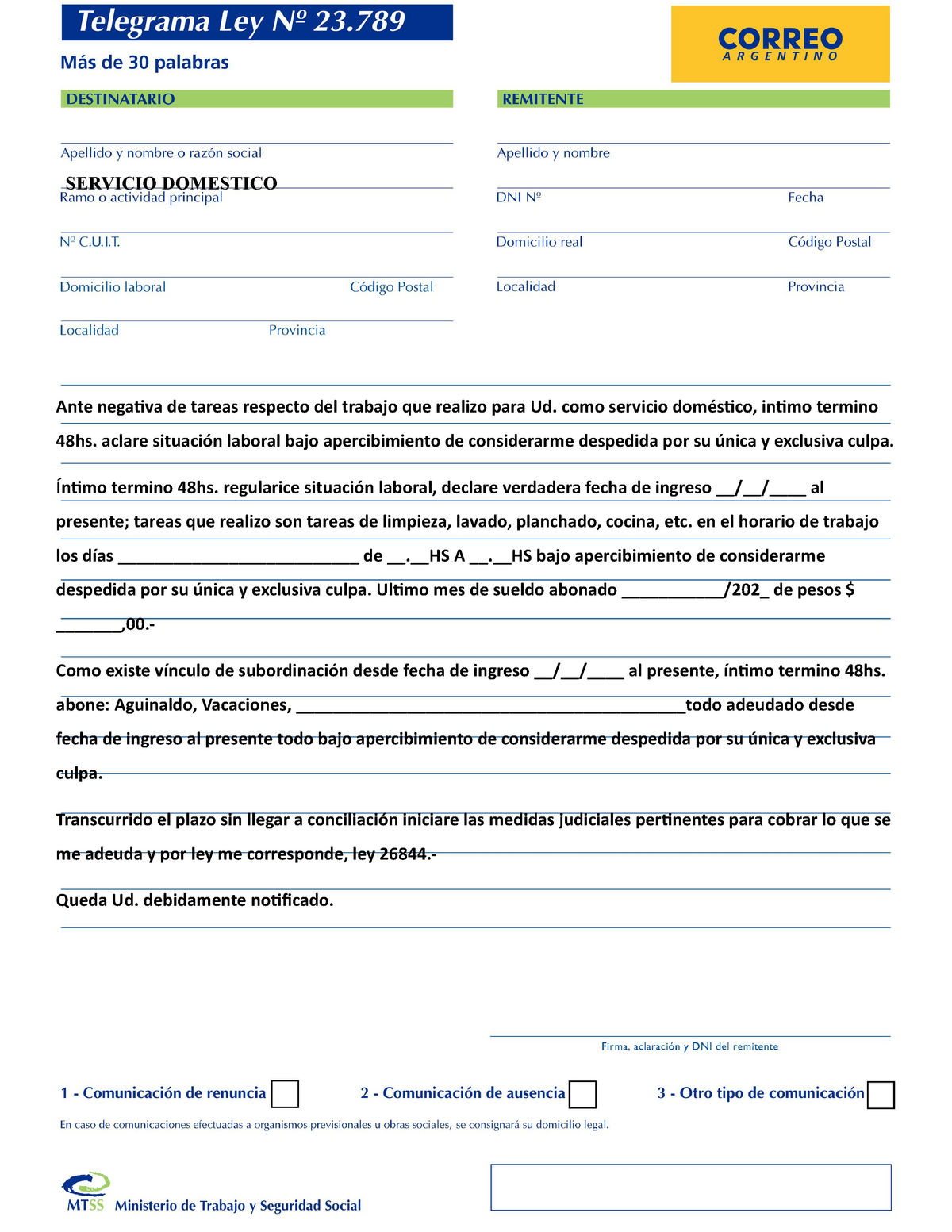 Modelo Carta Documento Serv Domestico Servicio Domestico Ante SexiezPicz Web Porn