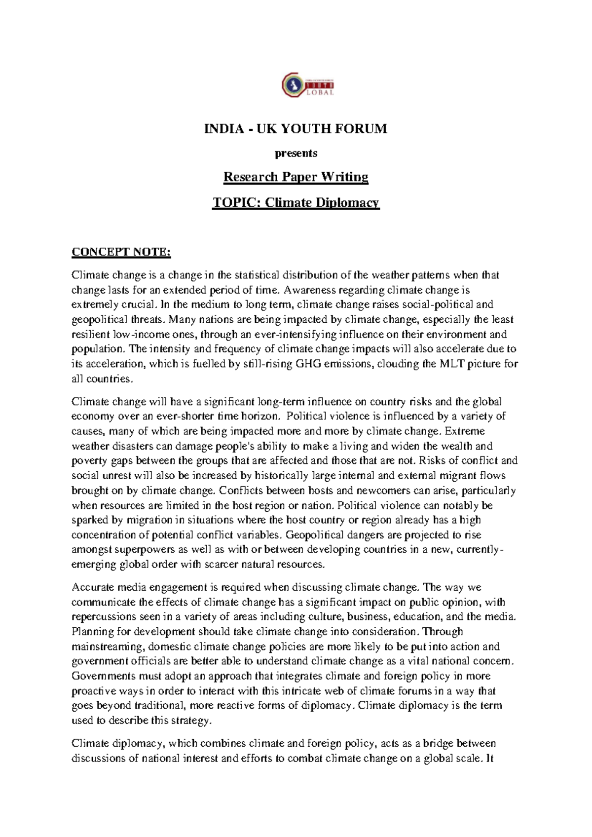 Iukyf Research Paper - INDIA - UK YOUTH FORUM presents Research Paper ...