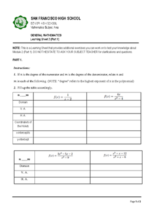 Rubric FOR Precalculus Exhibit OF Prototypes - RUBRIC FOR PRECALCULUS ...