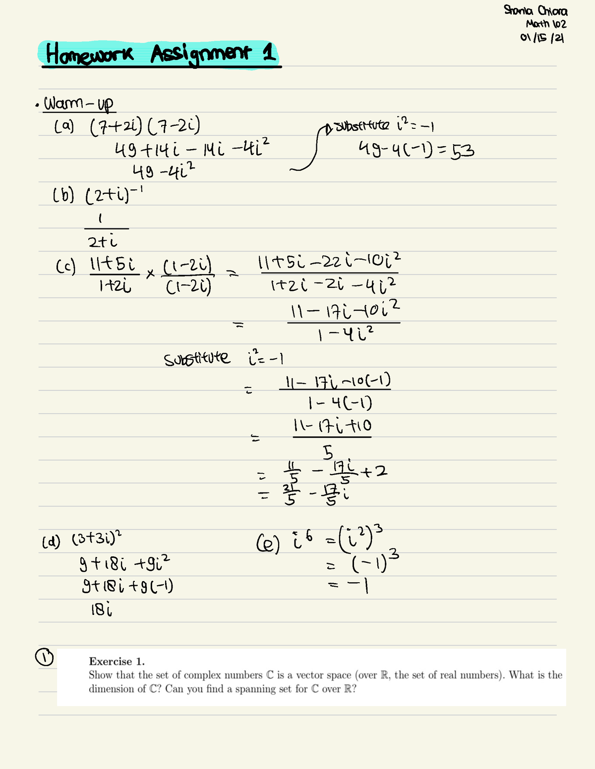 linear algebra homework 1