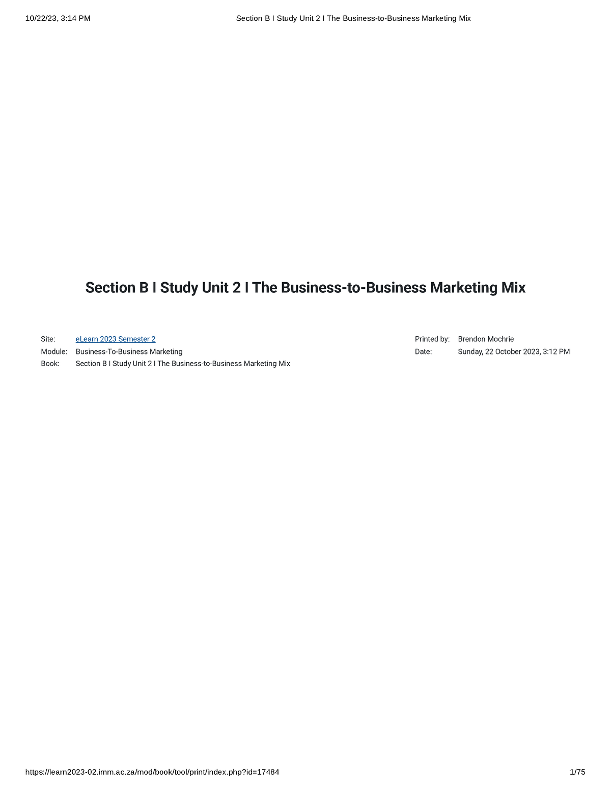 Section B I Study Unit 2 I The Business-to-Business Marketing Mix ...