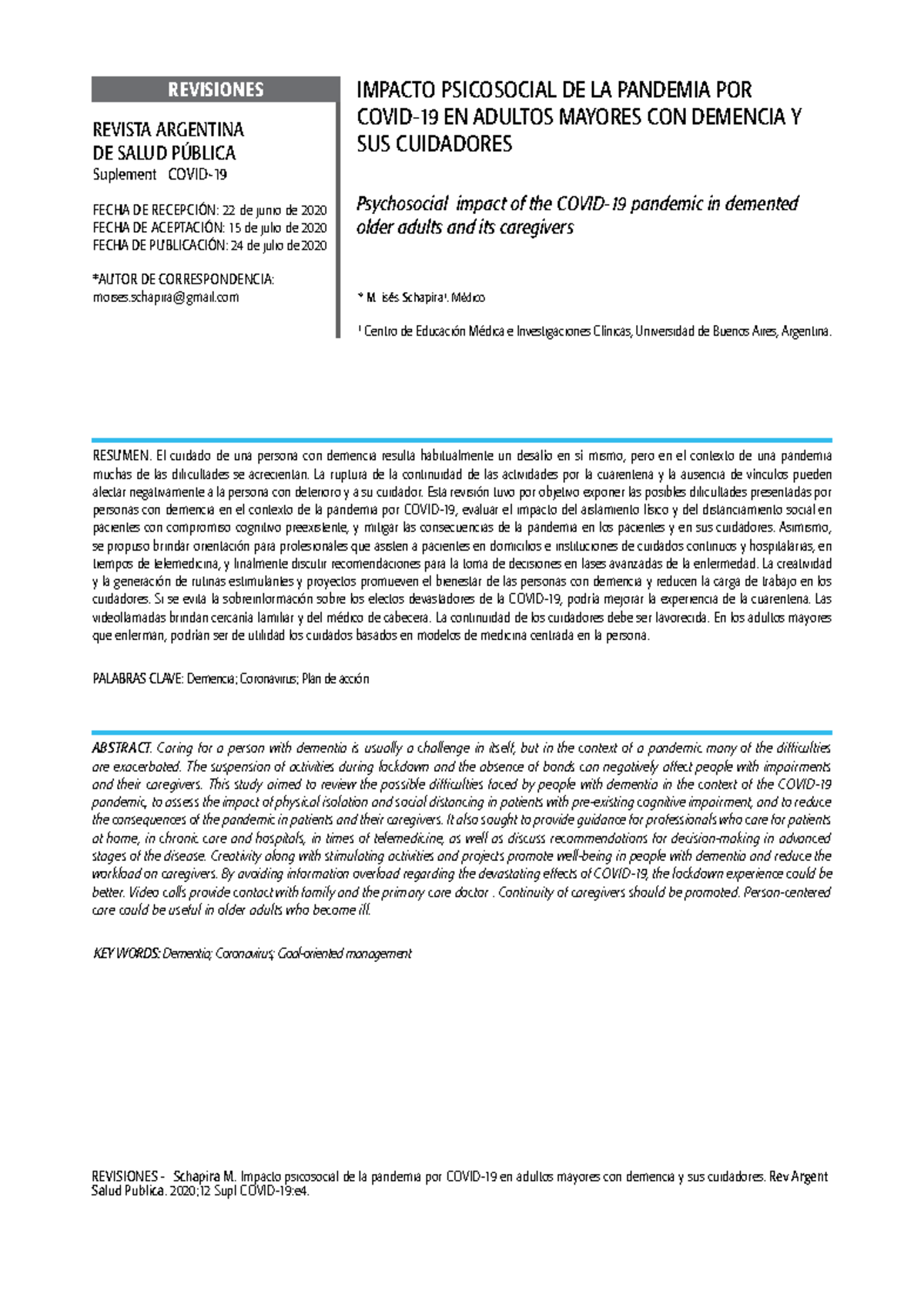 Pandemia Covid y demencia - IMPACTO PSICOSOCIAL DE LA PANDEMIA POR ...