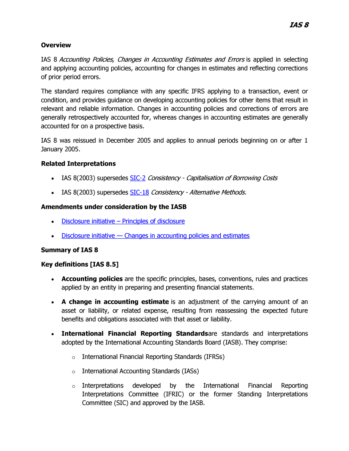 IAS 8 Accounting Policies, Changes In Accounting Estimates And Errors ...