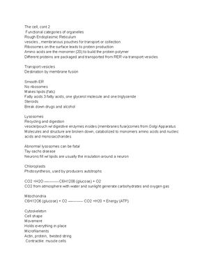 Bio 2 8 - Biology 105 Chapter 3 Lecture notes - The cell, chapter 3 ...