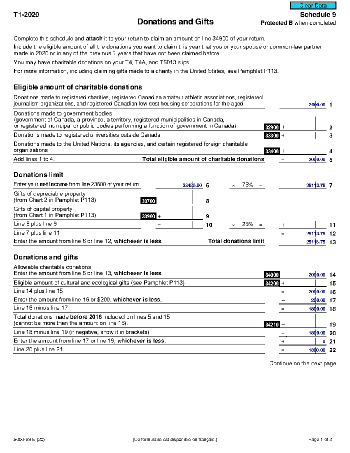 Schedule 9 Jake Henry T12020 Schedule 9 Donations and Gifts