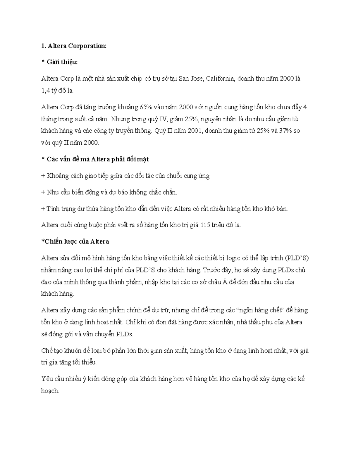 Altera - cccc - Altera Corporation: Giới thiệu: Altera Corp là một nhà ...