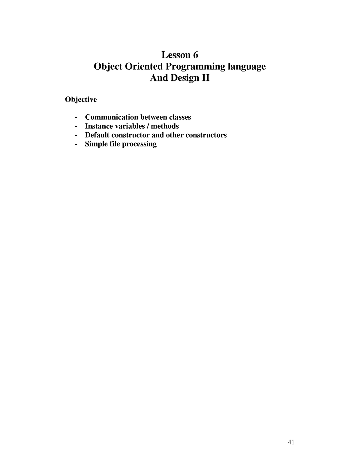 CSIT111 Class Examples Version 8-41-50 - Lesson 6 Object Oriented ...