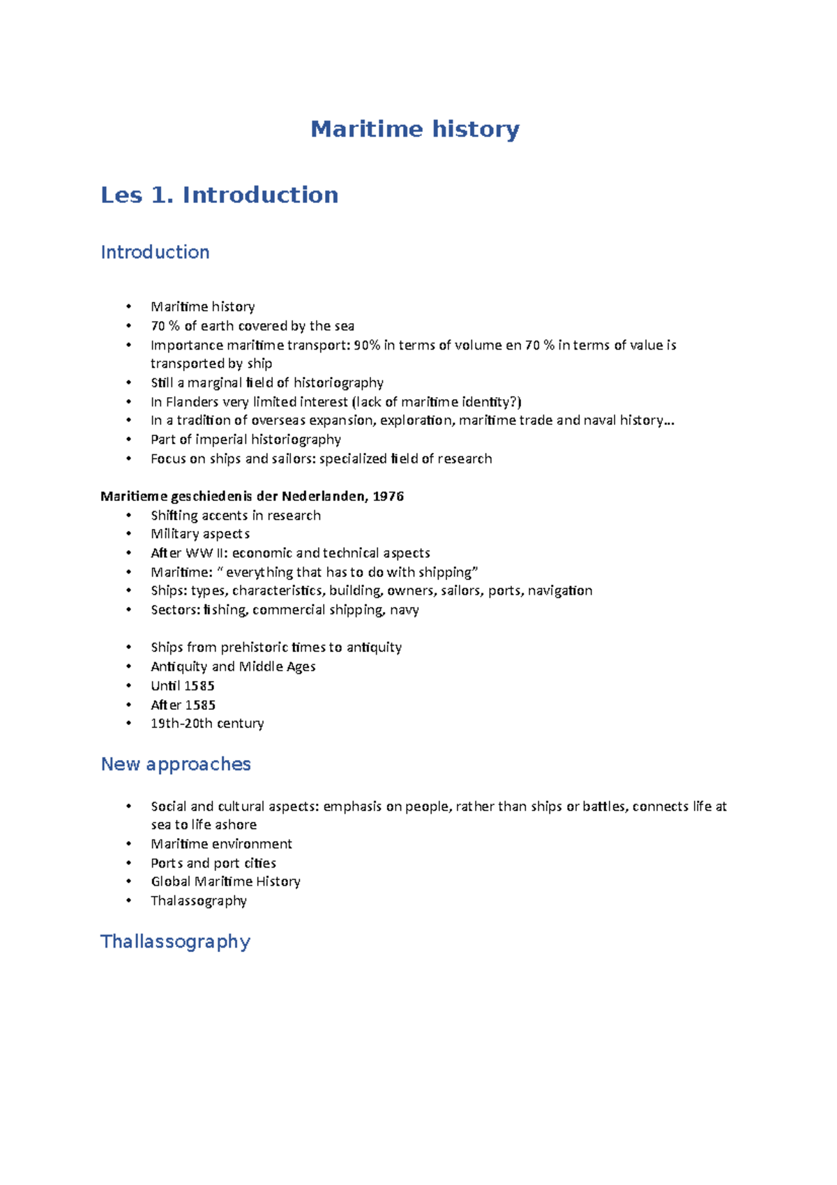 Maritime history les 13 Maritime history Les 1. Introduction Introduction Maritime history 70