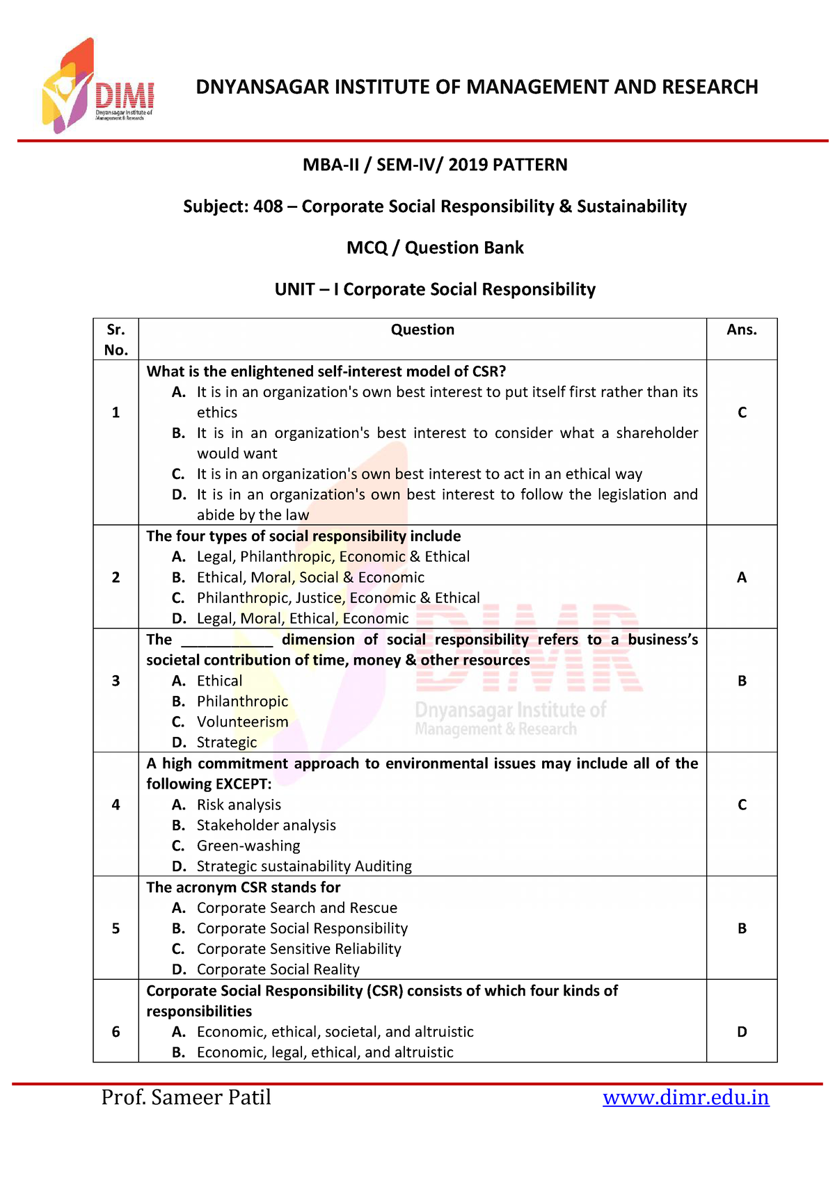 corporate social responsibility nptel assignment answers