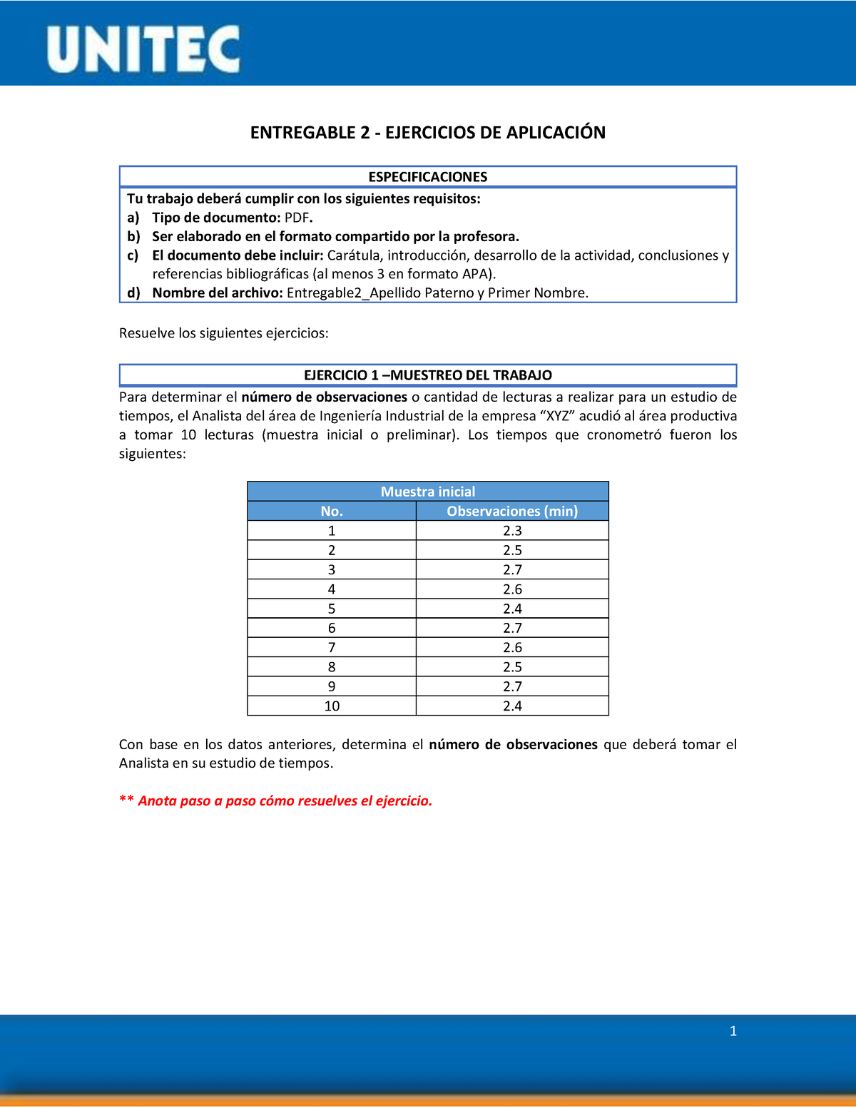 Instrucciones Entregable 2 222 - 1 ENTREGABLE 2 - EJERCICIOS DE ...