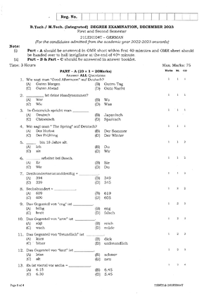German Notes for Revision - Studocu