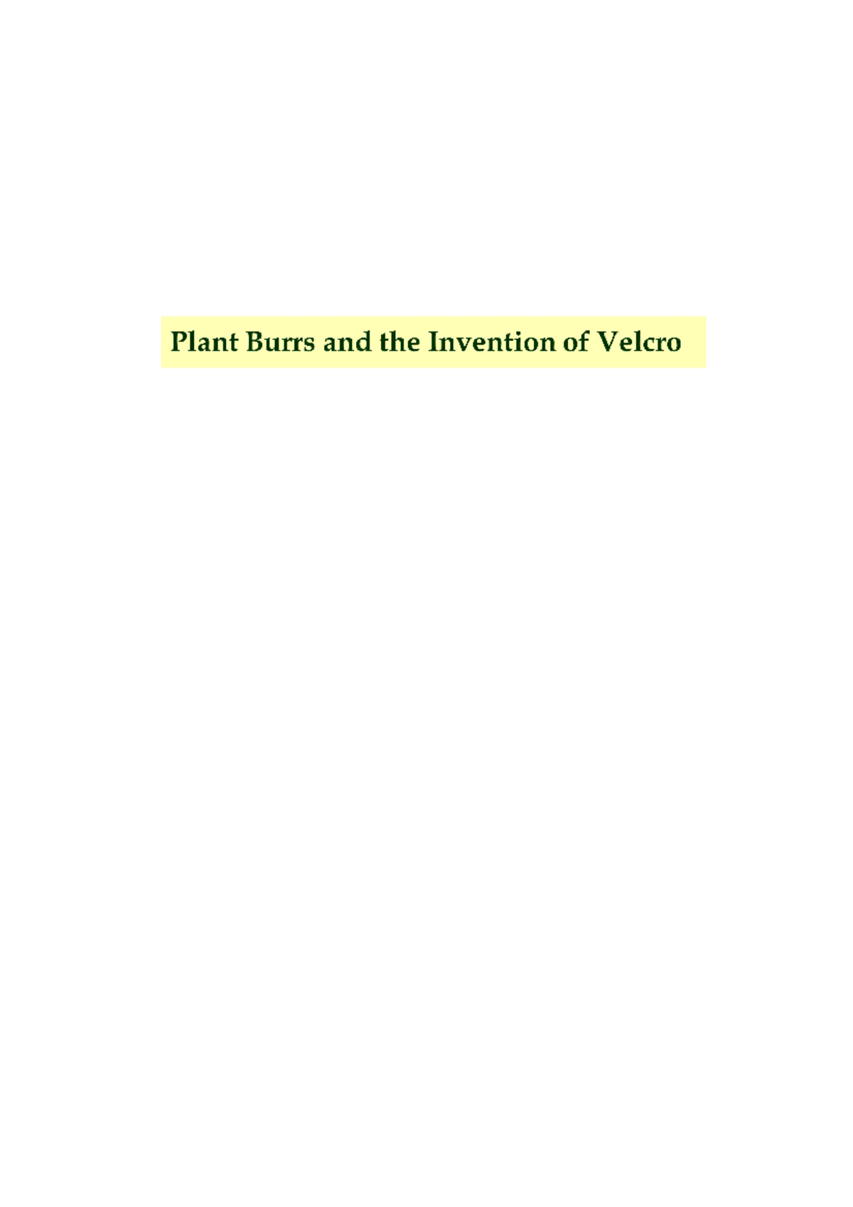 M4-Plant Burr-Velcro - No .... - Plant Burrs and the Invention of ...