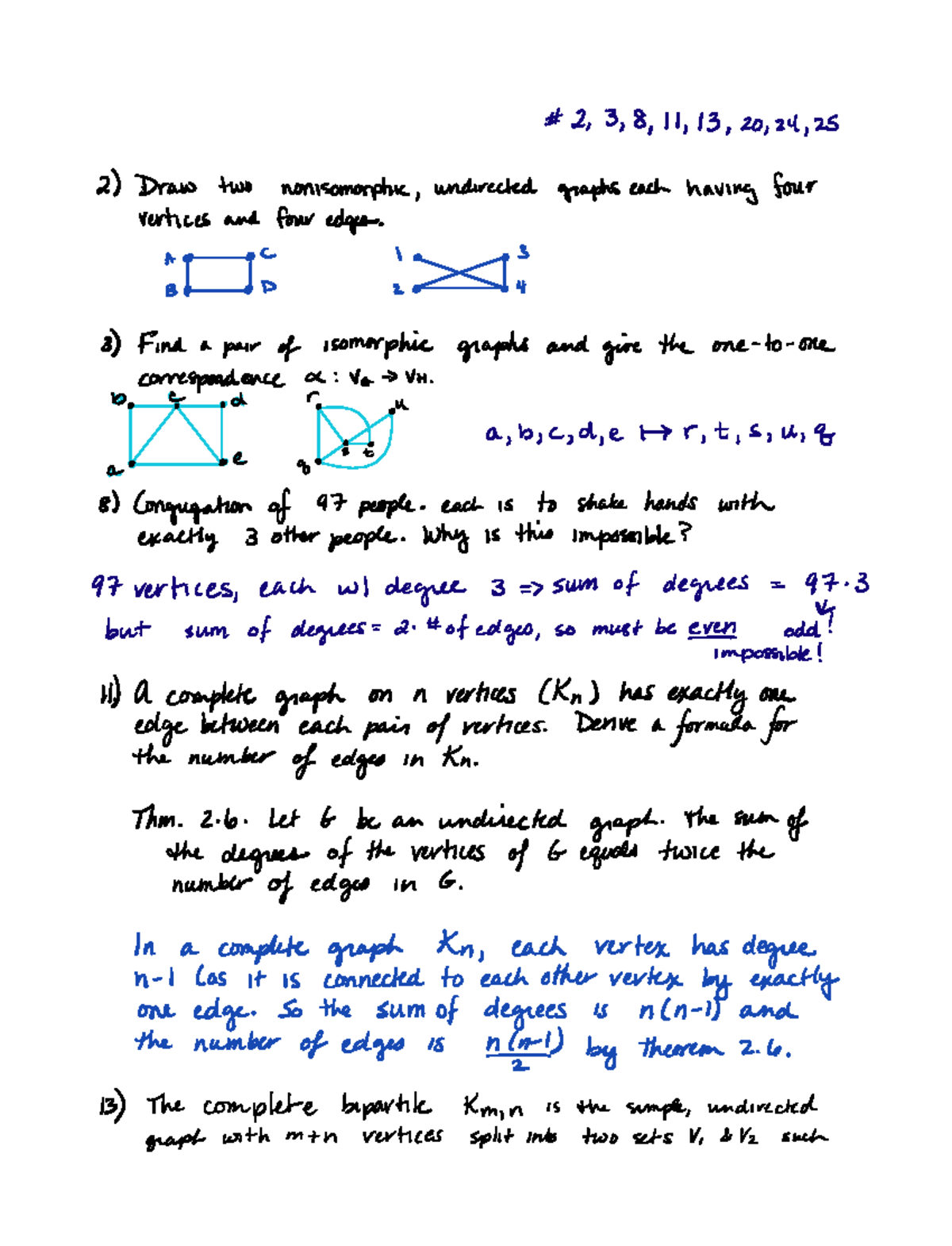 2.6 Graph Theory Solutions - 2 3 8 11 13 24, 2 Draw two homomorphic ...