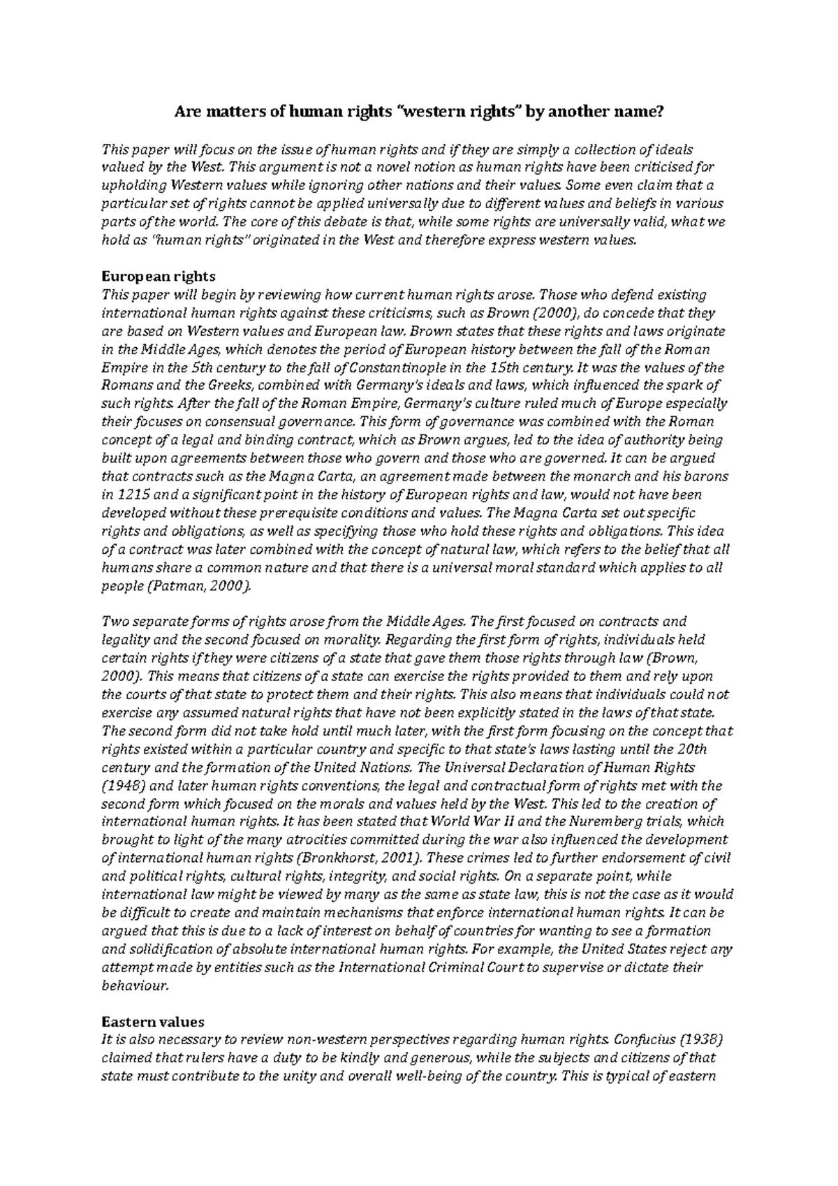 Are matters of human rights “western rights” by another name? - This ...