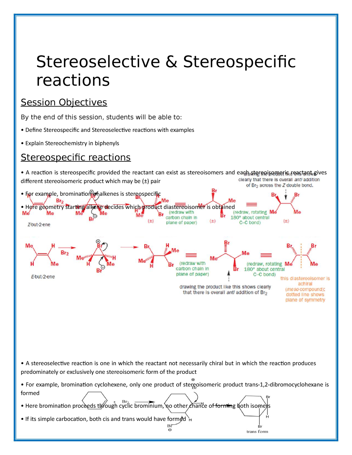 Chapter - 58 Stereoselective Stereospecific Reactions - Stereoselective ...