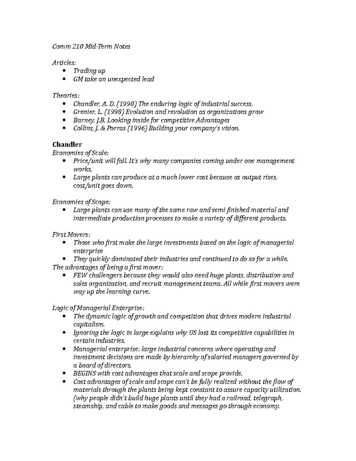 Comm 210 Midterm notes and Theory Application - Comm 210 Mid-Term Notes ...