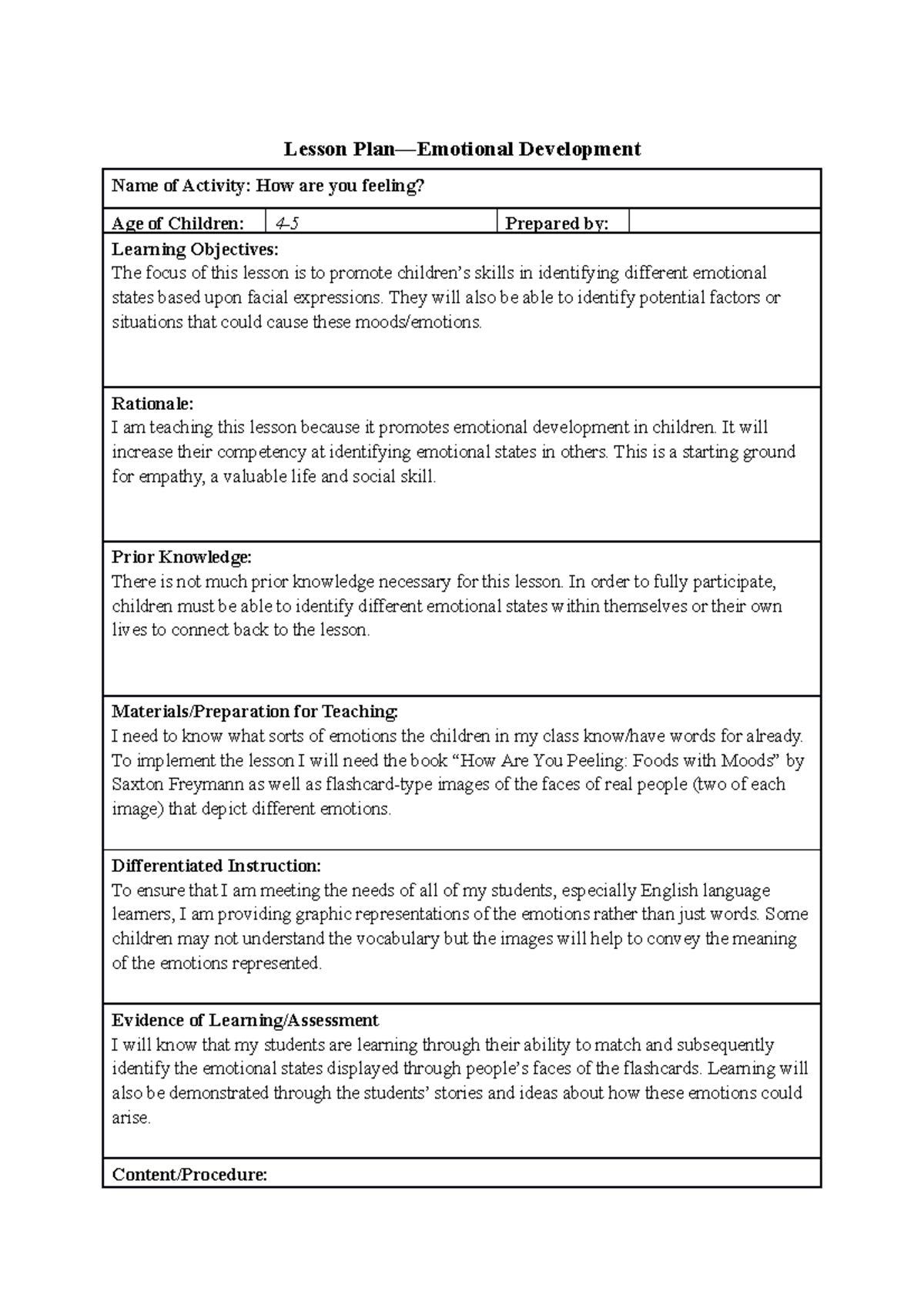 LAI416 Lesson Plan Example 1 - Lesson Development Name of Activity: How ...