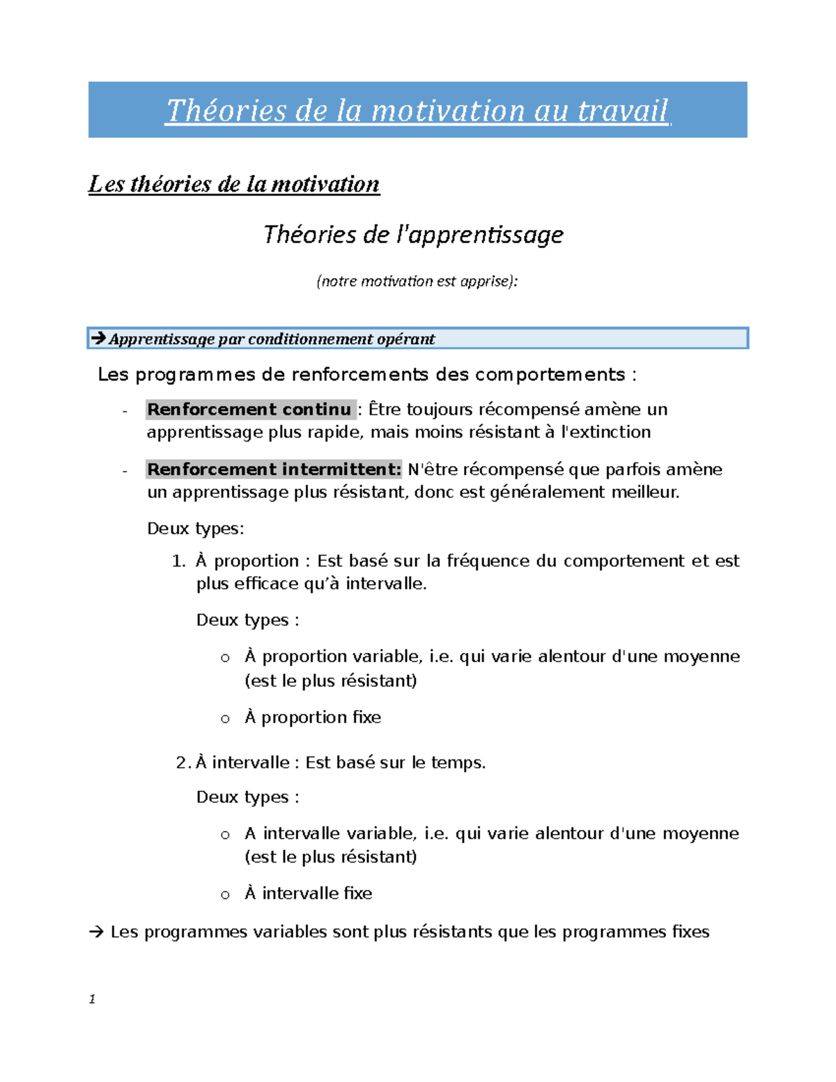 dissertation sur la motivation au travail