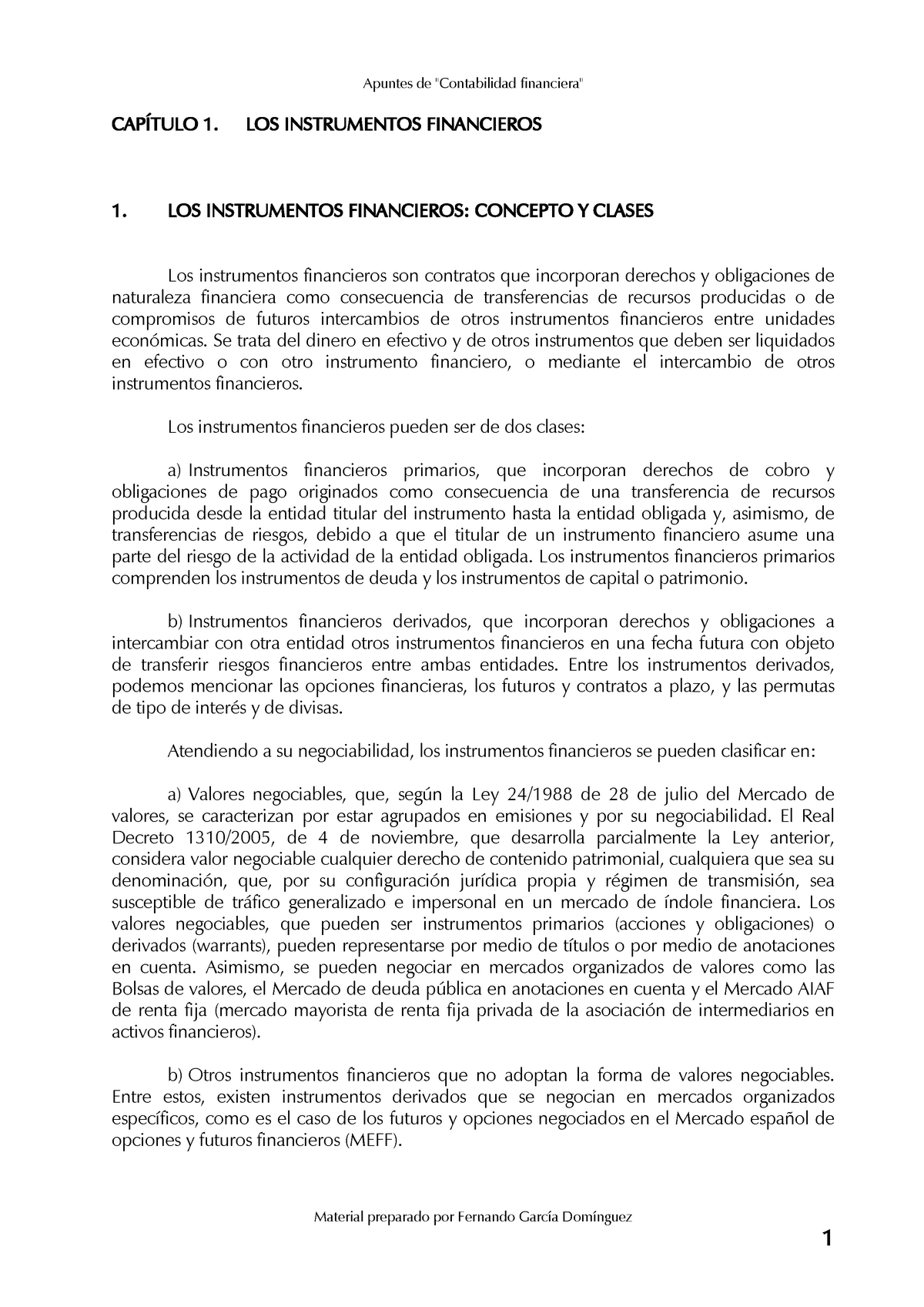 Caso 1 Contabilidad Material Preparado Por Fernando García Domínguez CapÍtulo 1 Los 1598