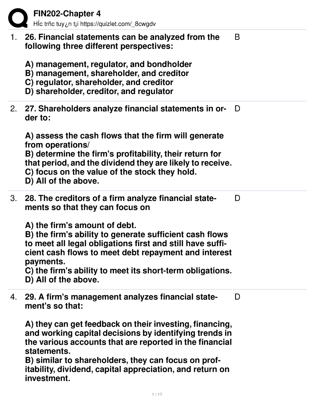 Chap 4 Fin - Hhh - HÍc Trñc Tuy¿n T¡i Quizlet/_8cwgdv Financial ...