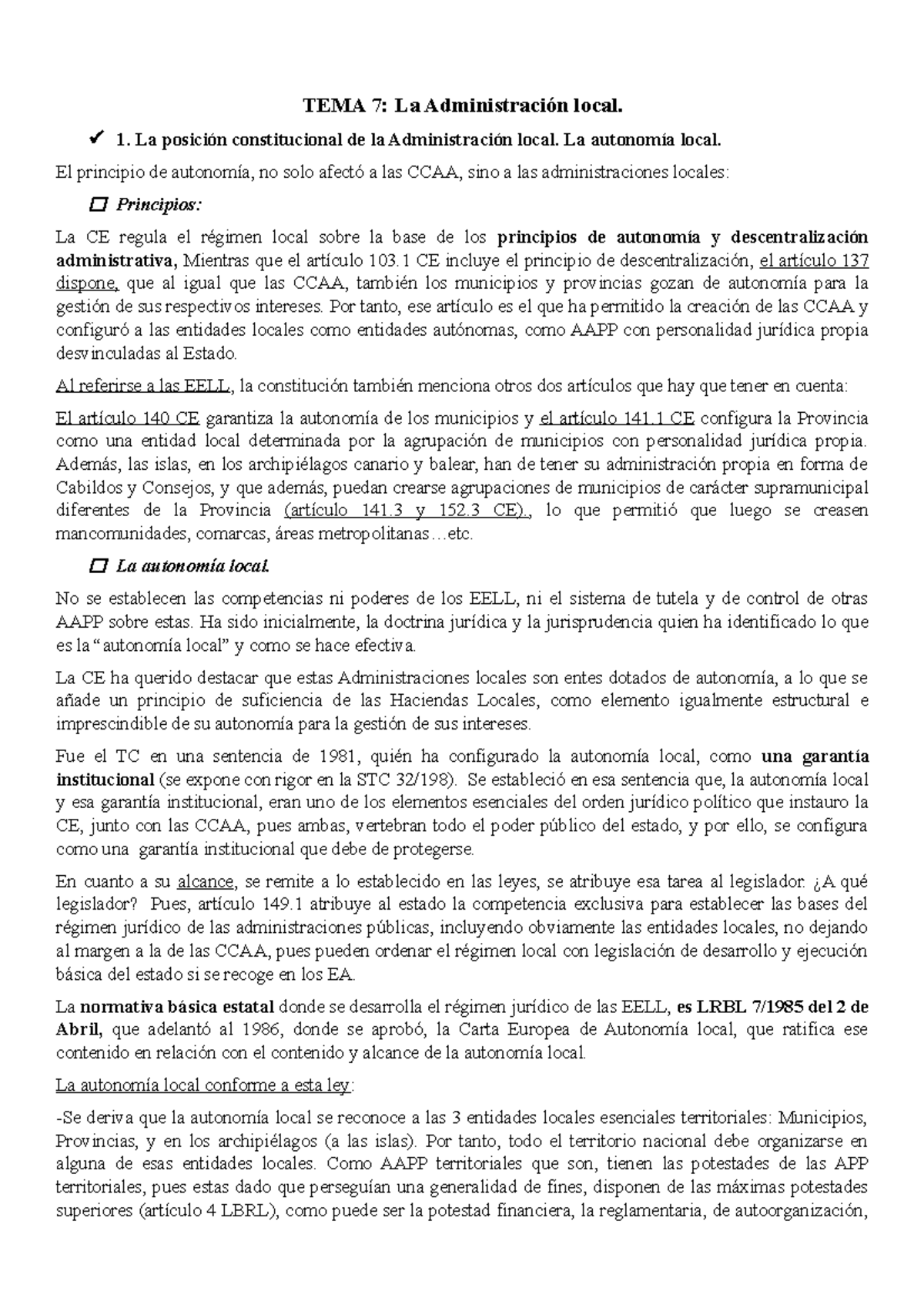 Tema 7 Tema 7 Derecho Administrativo Tema 7 La Administración Tema 7 Tema 7 Derecho Administrativo Tema 7 La Administración