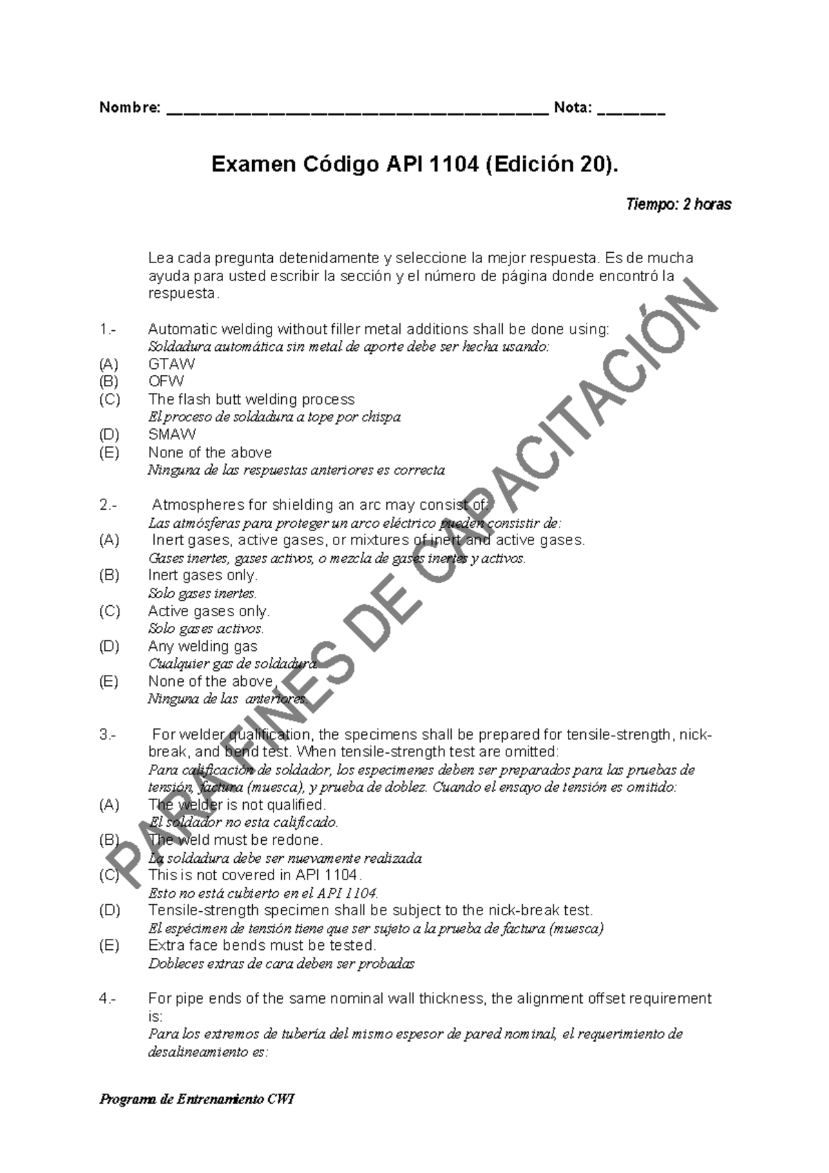 276591449 Parte c API 1104 Programa de Entrenamiento cwi Examen Codigo ...