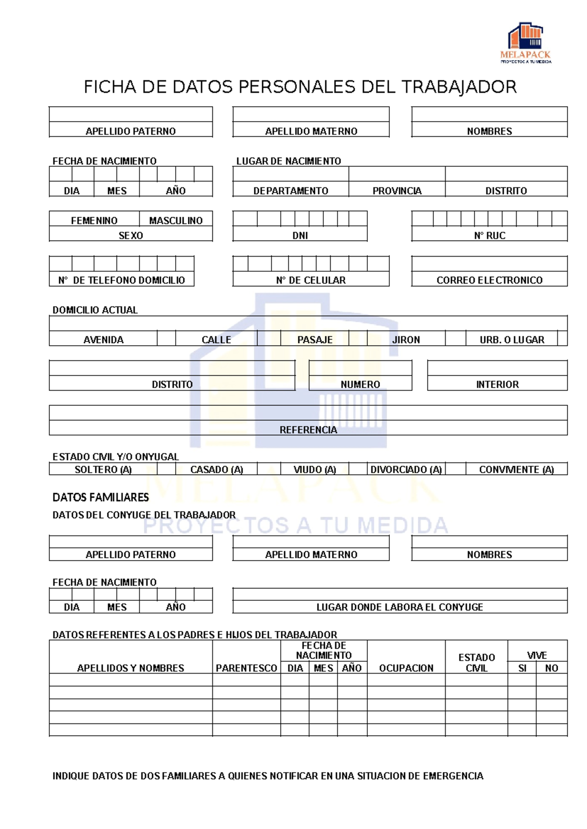 Ficha De Datos Personales Del Trabajador Ficha De Datos Personales Del Trabajador Apellido 7274