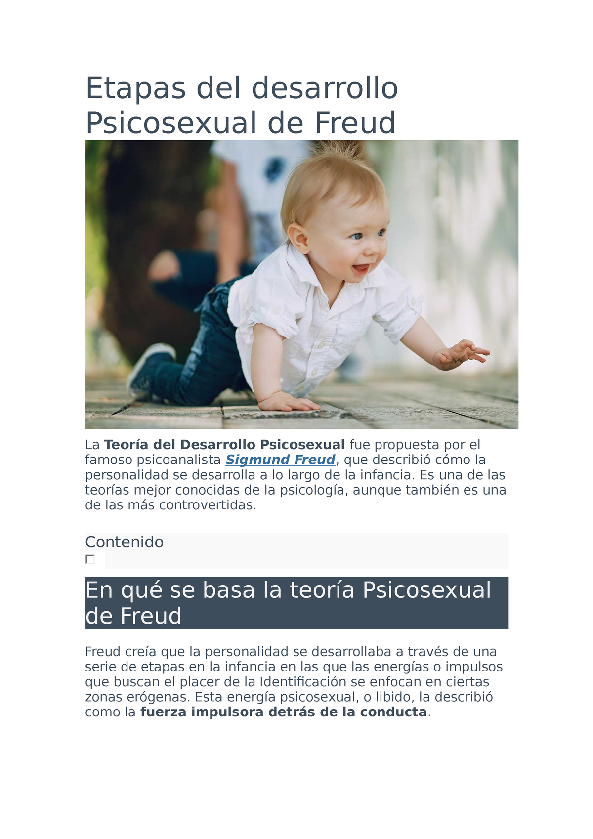 Etapas Del Desarrollo Psicosexual De Freud Etapas Del Desarrollo